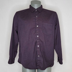 NWOT Bonobos Mens Slim Fit Wool Elbow Patches Stretch Button Shirt Plum XL Short